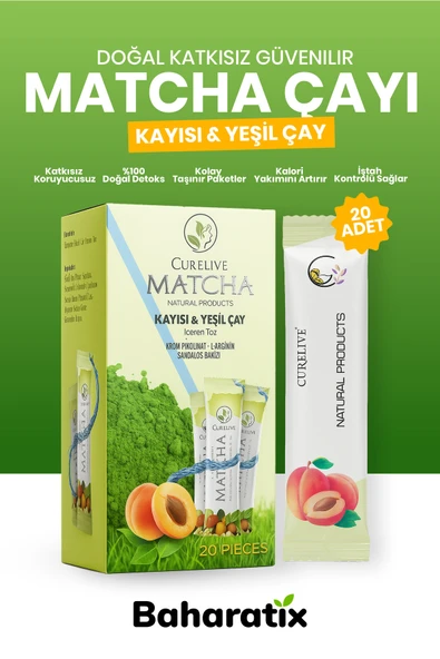 CURELIVE Kayısı Aromalı Detox Burner Form Macha ürün görseli 1