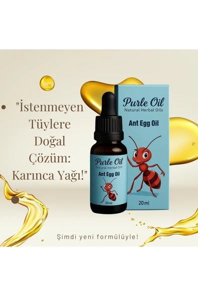 PURLEOİL Purle Oil 20 ml Karınca Yumurtası Yağı | Tüy Azaltıcı Doğal ve Vegan Kıl Karşıtı Yağ ürün görseli 1