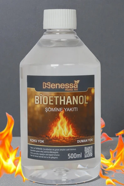 Betonmall Bioethanol Şömine Yakıtı 500 ml - Dumansız Kokusuz Çevre Dostu Masaüstü Ateş Çukuru Yakıtı ürün görseli 1