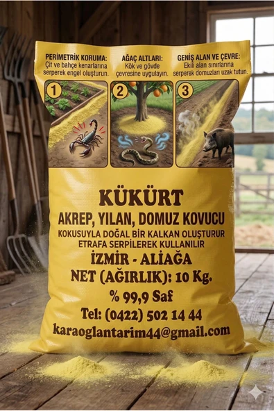 karaoğlan tarım Akrep Yılan Domuz Kovucu Kükürt 10 Kg ürün görseli 1