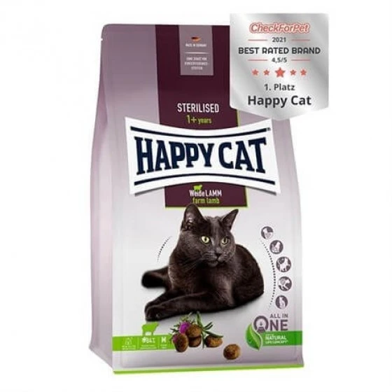 Happy Cat Sterilised Kuzu Etli 1 kg Kısırlaştırılmış Yetişkin Kedi Maması ürün görseli 1