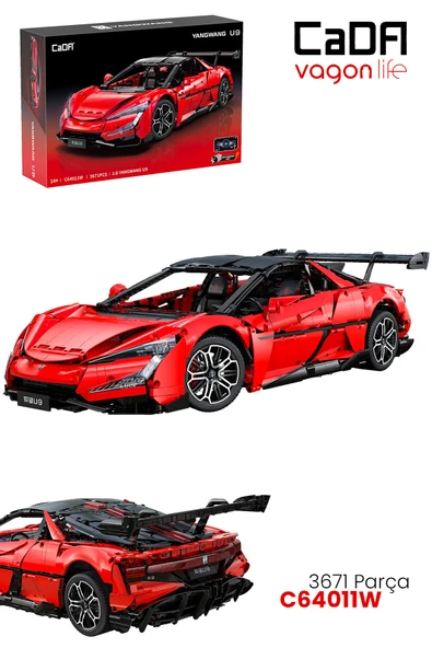 CADA 1:8 YangWang U9 Supercar 3671 Parça  Araba Yapım Seti Mobil uygulama destekli kontrol C64011W ürün görseli 1