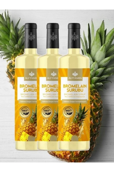 AFTAMİN Bromelain Ananas Içeren Detox Şurubu Bromelain Detox L-carnitin Içeren Detox Şurubu 3 Adet ürün görseli 1