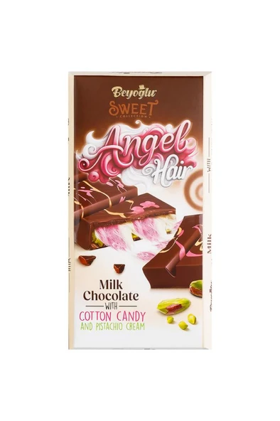 Beyoglu Angel Hair Pişmaniye Ve Antep Fıstık Dolgulu Sütlü Çikolata 170 Gr. ürün görseli 1