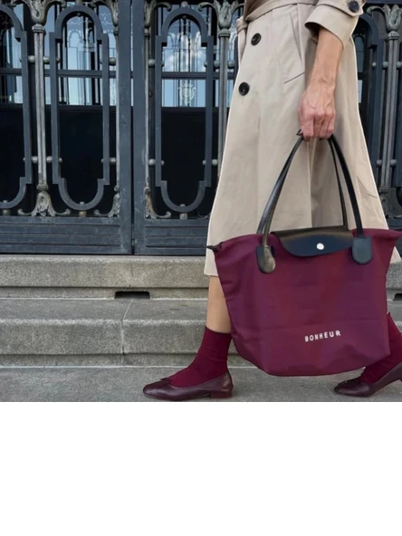 BONHEUR N 7 Kanvas Çanta- Cherry Red - Resim 7