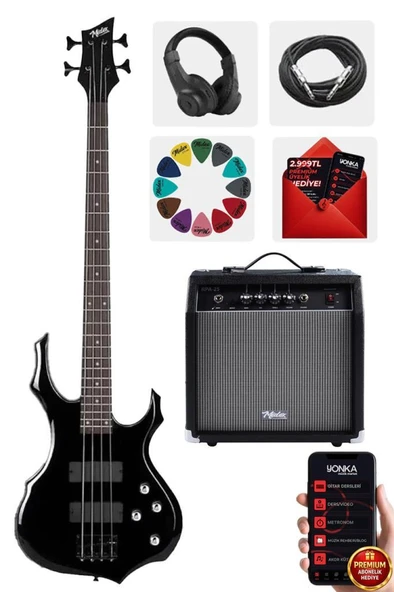 Midex MBG-410BK-25AMP 4 Telli Bas Gitar ve 25W Amfi Kulaklık Set ürün görseli 1