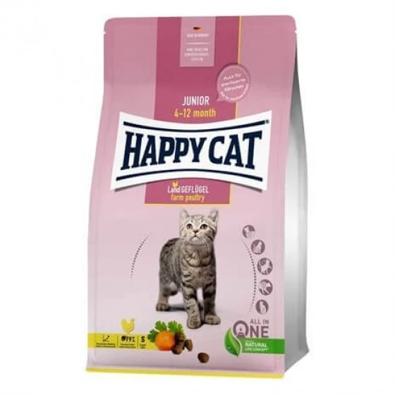 Happy Cat Junior Land Geflügel Tavuklu 1 kg Yavru Kedi Maması - Açık Paket ürün görseli 1