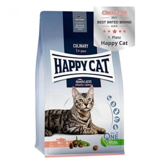 Happy Cat Atlantik Lachs Somonlu 1 kg Yetişkin Kedi Maması - Açık Paket ürün görseli 1