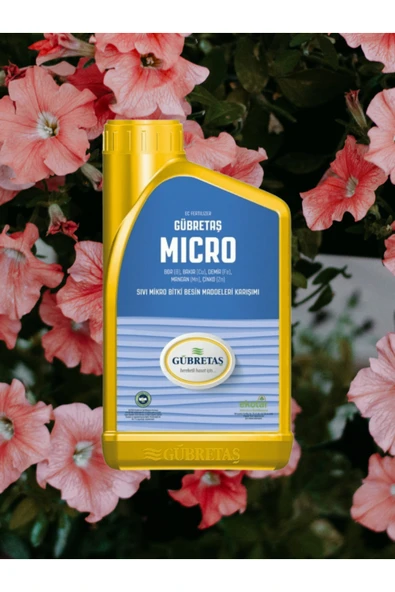 GÜBRETAŞ Micro Organik Sıvı Çiçek Bitki Besin Karışımı Çiçeklendirici Bor Bakır Demir Mangan Çinko Gübre 1 Lt ürün görseli 1