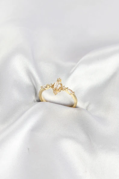 Gold Renk Vintage Model Zirkon Taşlı Yüzük TJ-BYK4187 ürün görseli 1