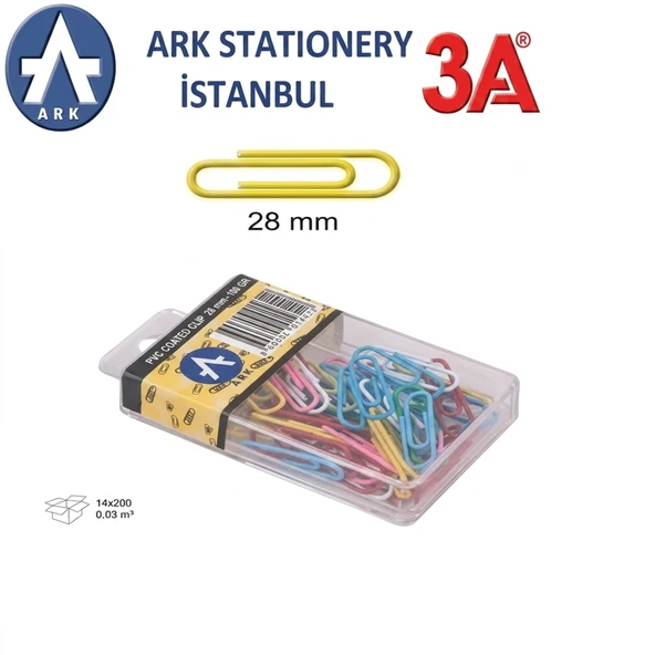 Ark 3A PVC Kaplı Renkli Ataş Seti 28 mm 2 Adet ürün görseli 1