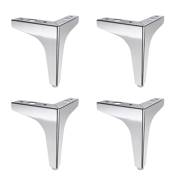 ERK Eren (4 Adet) 13 cm Krom Gümüş Metal Mobilya Köşe Ayağı Dayanıklı Mobilya Sehpa Koltuk Ayağı ürün görseli 1