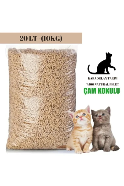karaoğlan tarım Kedi Kumu Doğal Tozsuz Çam Peleti 20 Lt (10 KG) ürün görseli 1