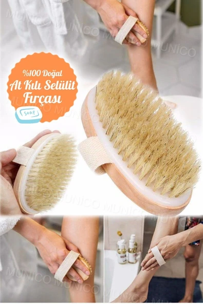detoksaura Doğal At Kılı Peeling Fırçası - Cilt Sağlığı ve Selülit Azaltma Munico At Kılı Fırçası Kişisel Bakım ürün görseli 1