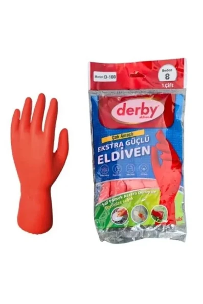 Derby Bulaşık Eldiveni Beden:8 x 2 Çift ürün görseli 1