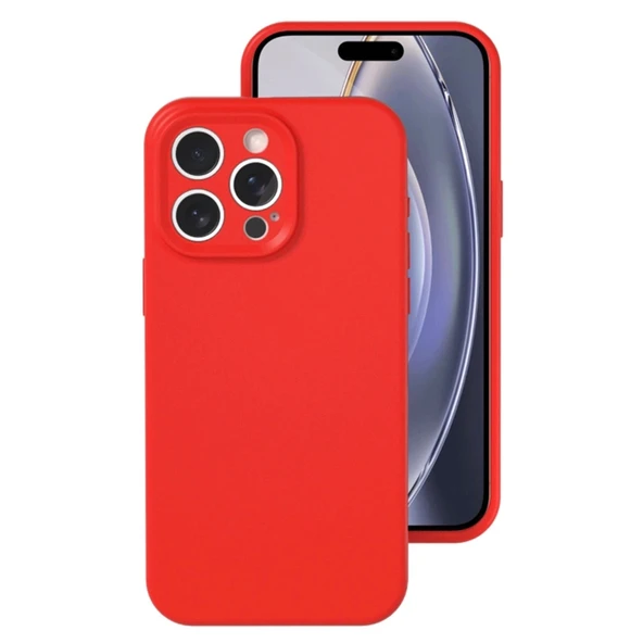 Apple İphone 16 Pro Kılıf Nano İçi Kadife Silikon - Kırmızı ürün görseli 1