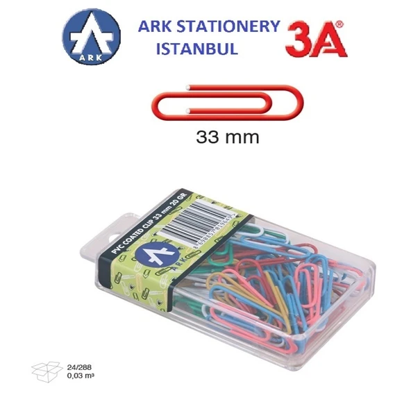 Ark 3A PVC Kaplı Renkli Ataş 33 mm 20 gr 2 Adet ürün görseli 1