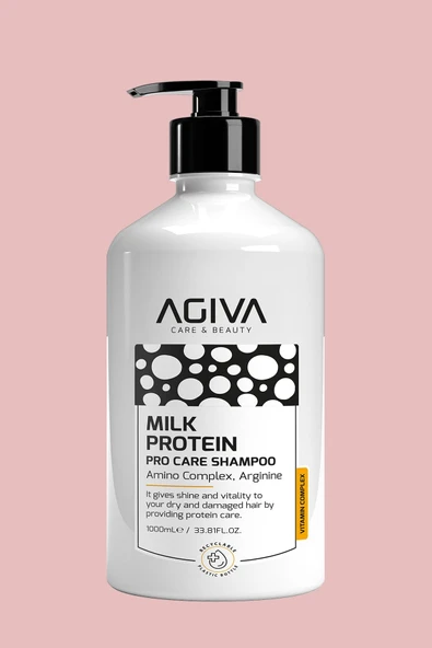 Milk Protein Saç Bakım Şampuanı 1000 ml – Agiva Care & Beauty Kuru Yıpranmış Saçlar Amino Complex ürün görseli 1