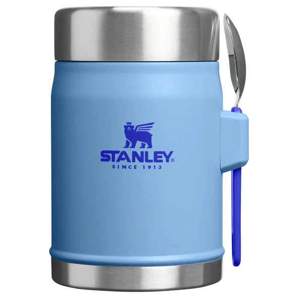 Stanley Klasik Paslanmaz Çelik Yemek Termosu Kaşıklı 0,40 LT - Gök mavi ürün görseli 1