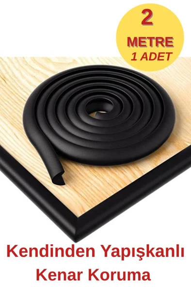 2 Metre 1 Adet Siyah Yumuşak Kauçuk Koruma Bebek Odası Mobilya Kenar Köşe Koruma Darbe Emici ürün görseli 1