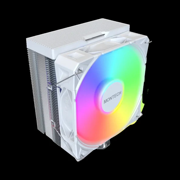 MONTECH NX400 ARGB - CPU Soğutucu, Tek Kule, 4 Gelişmiş Isı Borusu, 52 Kanatlı Isı Emici, E28, 120 mm FDB Statik Basınçl ürün görseli 1