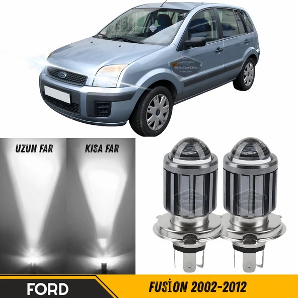 Ford Fusion 2002-2012 Uyumlu Mercekli Far Ampulü Led Xenon Beyaz Renk Far Şimşek Etkili CSP Led Lamba Uzun Kısa 2 Adet Takım ürün görseli 1