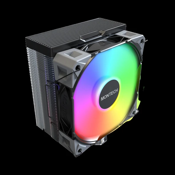 MONTECH NX400 ARGB - CPU Soğutucu, Tek Kule, 4 Gelişmiş Isı Borusu, 52 Kanatlı Isı Emici, E28, 120 mm FDB Statik Basınçl ürün görseli 1