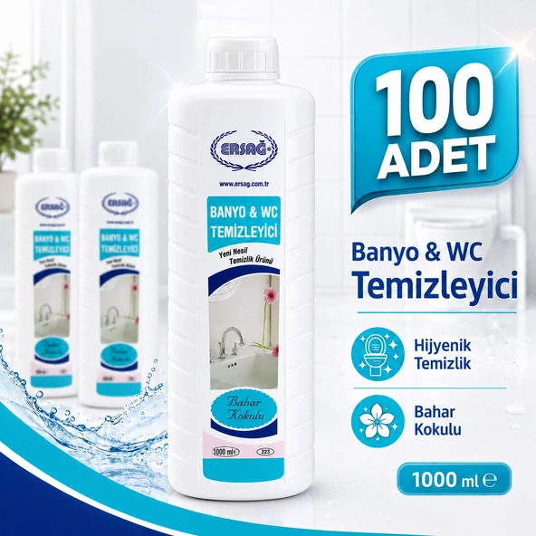 BAHAR KOKULU BANYO WC TEMİZLEYİCİ 1000 ML (100LÜ PAKET) ürün görseli 1