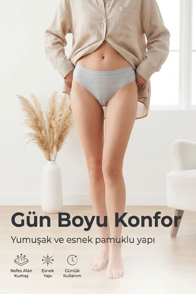 6'lı Tutku Kadın Pamuklu Bikini Külot Seti Nevra 0531 ürün görseli 1