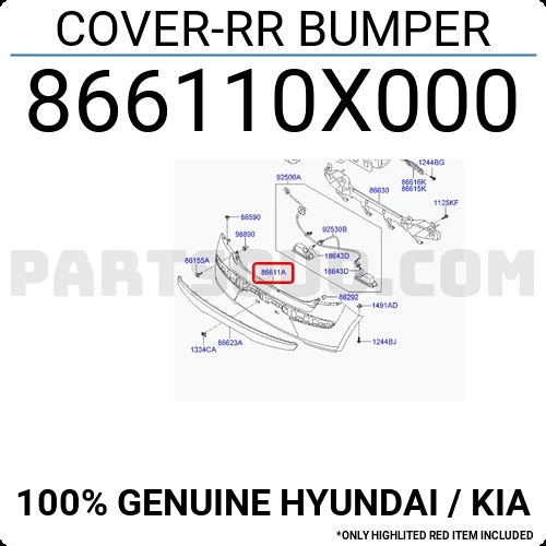 Hyundai İ10 2008-2011 Arka Tampon (Oem No: 86611-0X000) ürün görseli 1