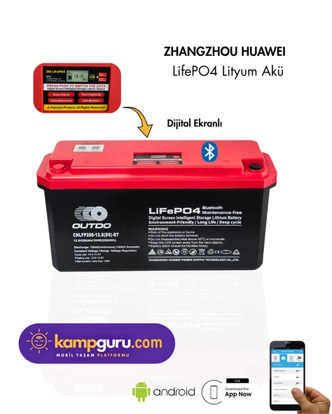 OUTDO 12 VOLT 100 AMPER LİTYUM AKÜ ( Huawei LİTHİUM Battery ) ürün görseli 1