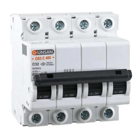 GÜNSAN 4X32A C Tipi 6kA Otomatik Sigorta OS3C460-32 ürün görseli 1