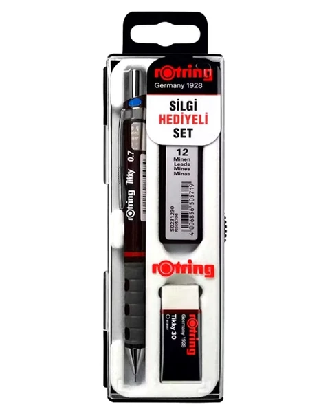 Rotring Tikky Versatil Kalem Min Silgi 3 lü Set 0,7 Mm Bordo - Orjinal ürün görseli 1