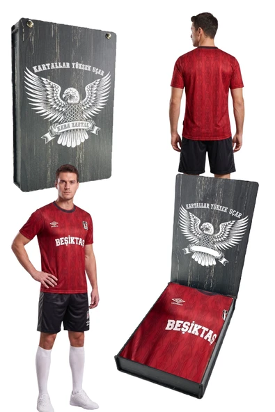 BEŞİKTAŞ ORİJİNAL LİSANSLI UMBRO SİYAH-KIRMIZI SET FORMA LAZER KUTU HEDİYELİ ürün görseli 1