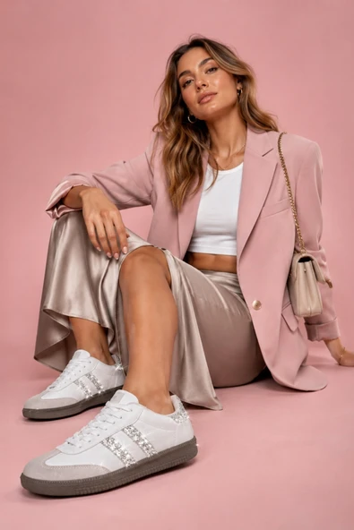 Muggo SPARKLY Kadın Sim Detaylı Günlük Sneaker Spor Ayakkabı ürün görseli 1
