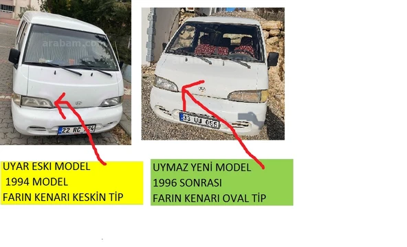 SOL En Eski Model dir Hyundai H100 Minibüs Panelvan-1994 model 1994 modelden sonrasına yeni modellere uymaz ÖN SİNYAL LAMBASI SOL Şoför tarafı farın kenarı keskintip yani eski model ürün görseli 1
