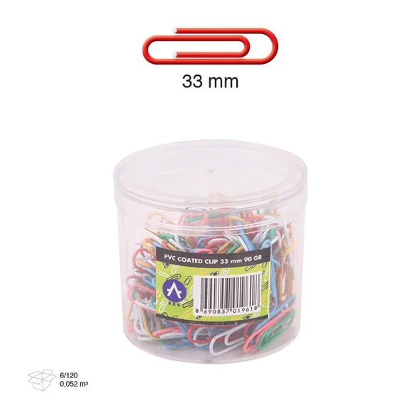Ark PVC Kaplı Karışık Renkli Ataş 33 mm 90 Gr 1 Adet ürün görseli 1