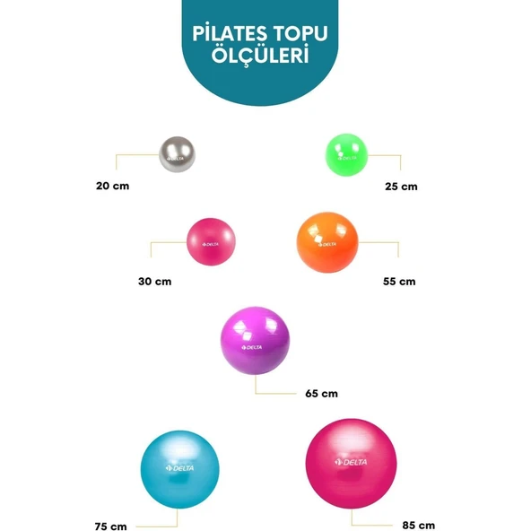 Delta Pilates Topu 75 cm Dura-Strong Deluxe Siyah Tekil Kullanım İçin Uygun ürün görseli 1