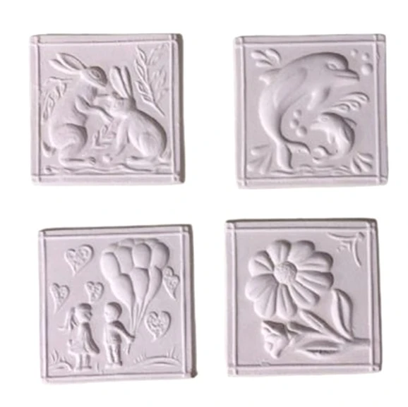 Şekil Seramik Mandala Boya Karışık Desen - 4 adet ürün görseli 1