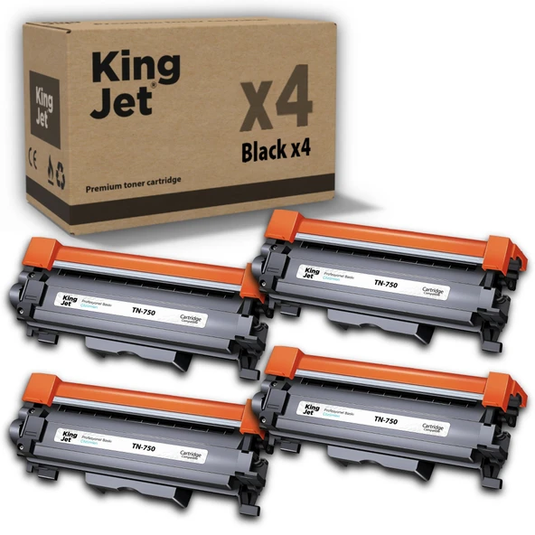 KingJET Brother Uyumlu TN750 Standart Kapasiteli (4'lü Paket) Muadil Toner | DCP-8155DN ürün görseli 1