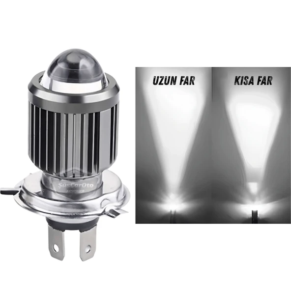 Otomobil Araç Motosiklet Mercekli Far Ampulü Led Far Beyaz CSP Led Xenon Lamba Delici Yayıcı Uzun Kısa 1 Adet H4 ürün görseli 1