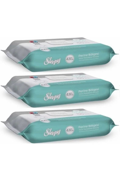 Sleepy Perine Bölgesi ve Vücut Temizleme Islak Mendil Havlu 50 Yaprak (Ebat 4XL) (3 Lü Set) ürün görseli 1