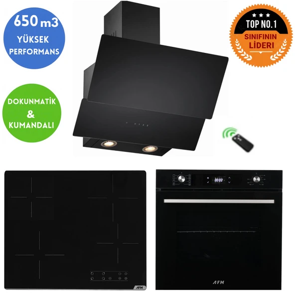 Eminçelik ve AFM Tech Markalı / BIO Elektrikli Dijital Ankastre Set (FM7701+V6-04 + CH 1454 PB W60) ürün görseli 1