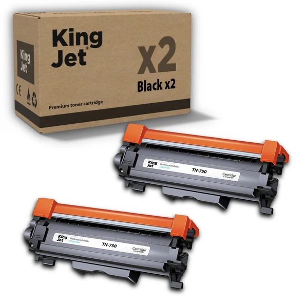 KingJET Brother Uyumlu TN750 Standart Kapasiteli (2'li Paket) Muadil Toner | MFC-8950DW ürün görseli 1