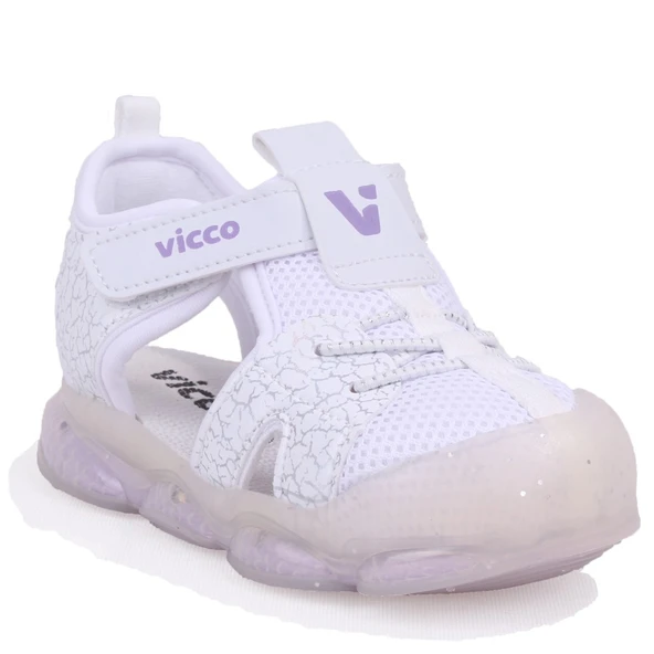 Vicco Monrovia 321B24Y211 Beyaz Ortopedik Günlük Işıklı Kız Çocuk Spor Sandalet ürün görseli 1