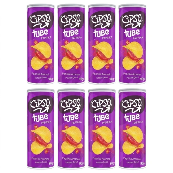 Cipso Tube Paprika Cips 90 gr x 8 Adet ürün görseli 1