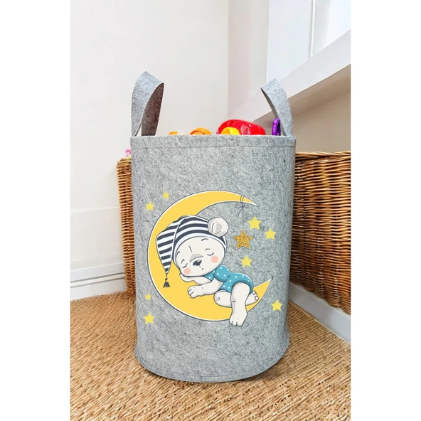 Unisex Uykucu Aydede Bebek Çocuk Odası Düzenleyici Saklama Kutusu Oyuncak Kirli Sepeti 50X40 CM ürün görseli 1