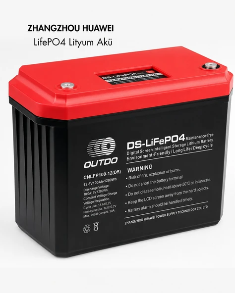 OUTDO 12 VOLT 100 AMPER LİTYUM AKÜ ( Huawei LİTHİUM Battery ) ürün görseli 1
