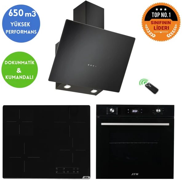 Eminçelik ve AFM Tech Markalı / QEB Elektrikli Dijital Ankastre Set (FM7700+V6-04 + CH 1460 RC B60) ürün görseli 1