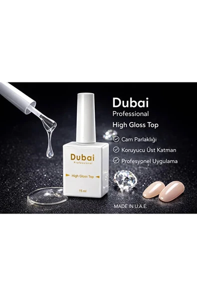 Dubai professional High Gloss Top Coat 15 ml ürün görseli 1
